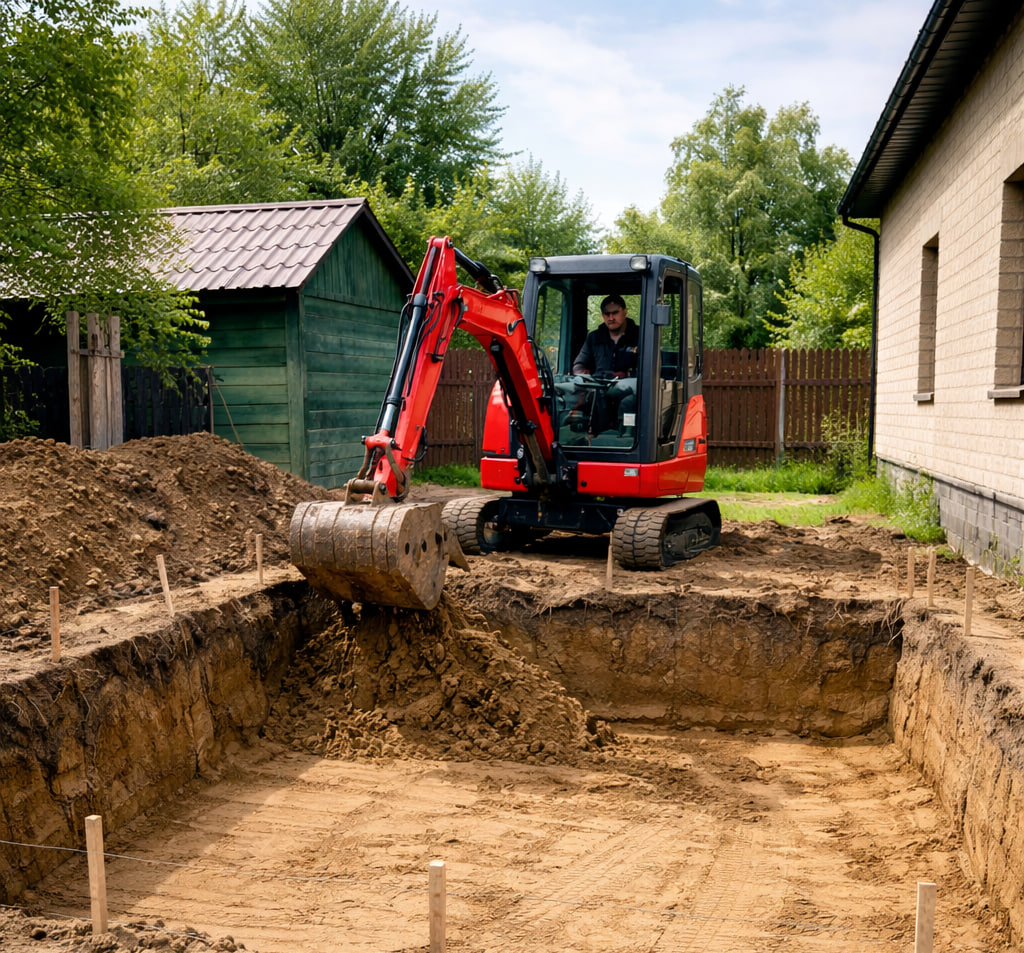 Котлованы и подготовка под фундамент